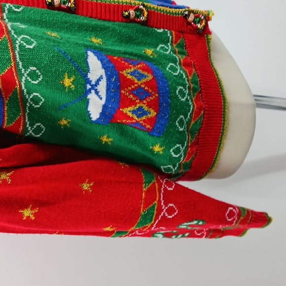 Vintage Casual Corner v-neck Christmas cardigan-sz M - Picture 5 of 12